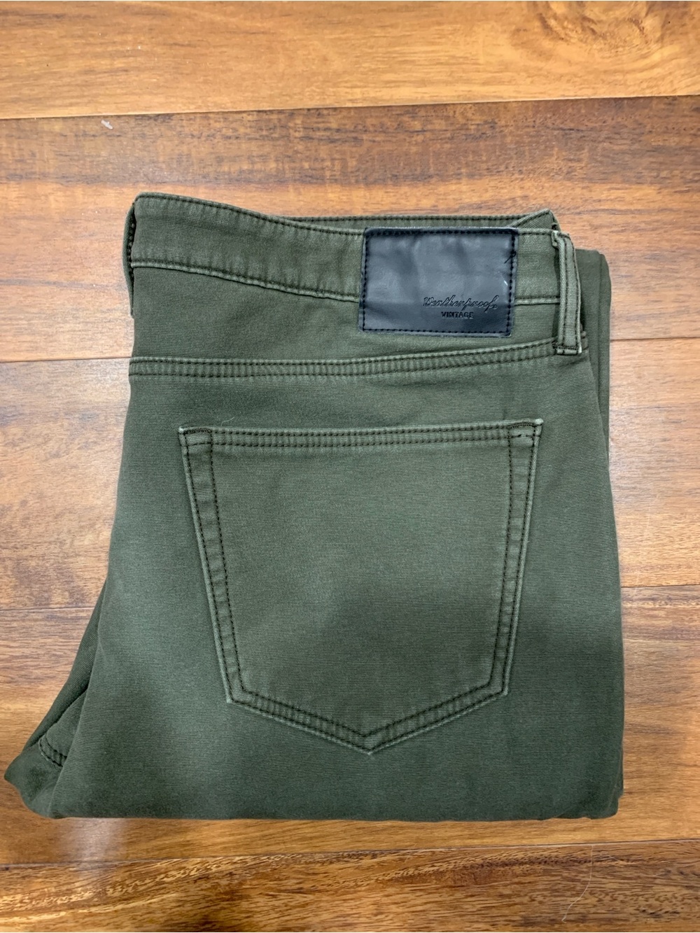 Vintage Weatherproof Olive Green Straight-Leg Pants 38x30 157
